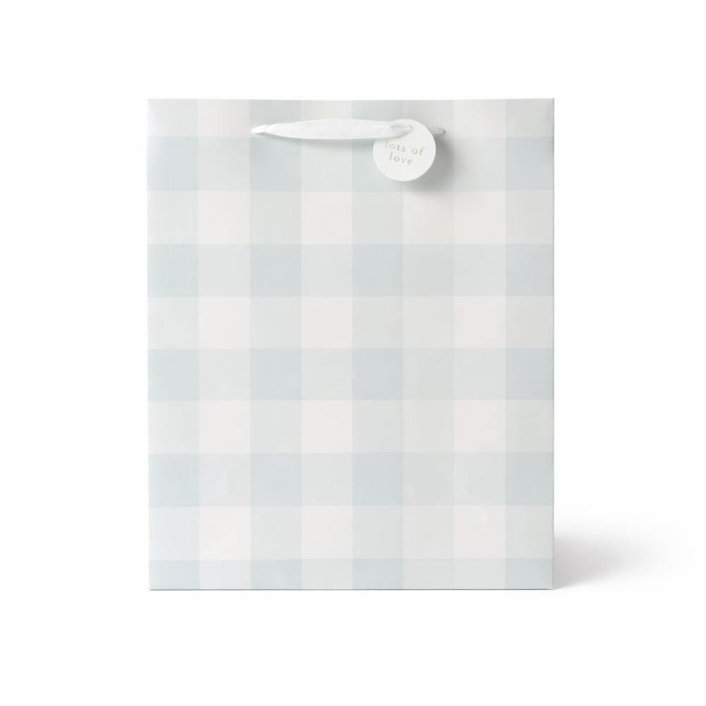 Large Gift Bag - GREEN GINGHAM